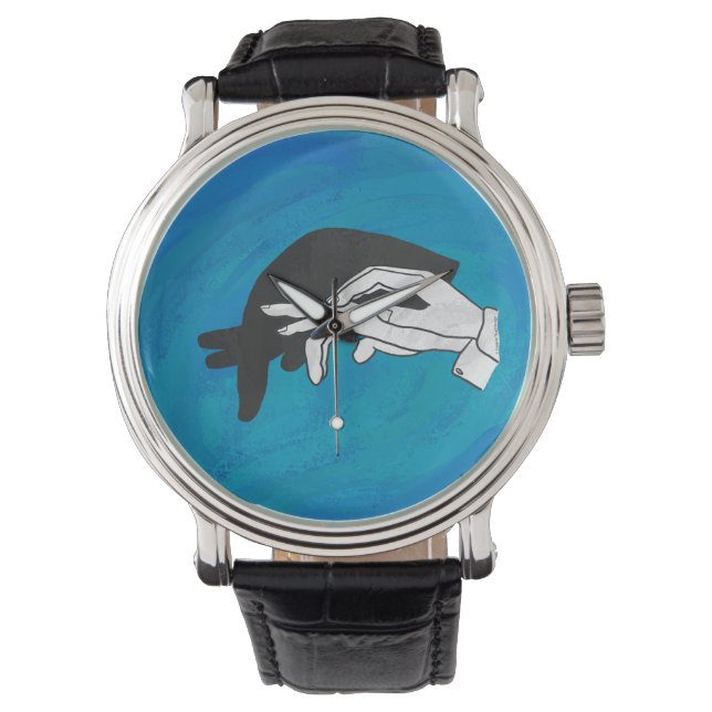 Schaduw Anteater op blauw Horloge (Voorkant)