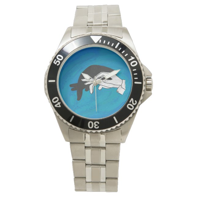 Schaduw Anteater op blauw Horloge (Voorkant)