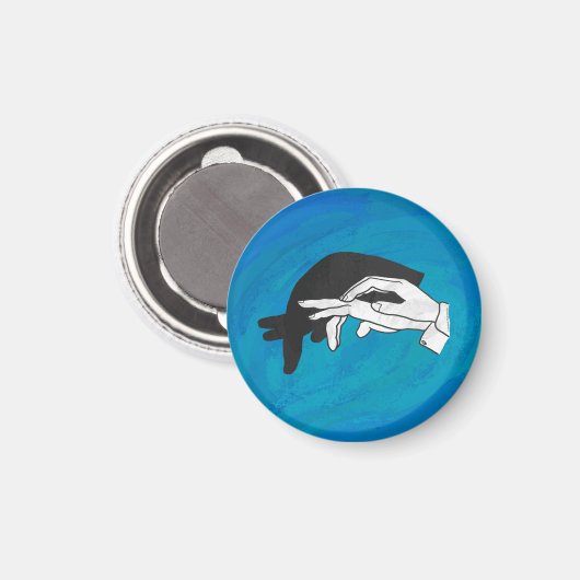 Schaduw Anteater op blauw Magneet (Voorkant / Achterkant)