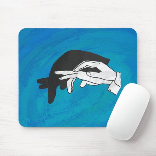 Schaduw Anteater op blauw Muismat (Met muis)