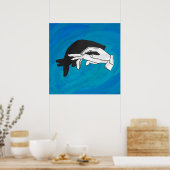 Schaduw Anteater op blauw Poster (Keuken)
