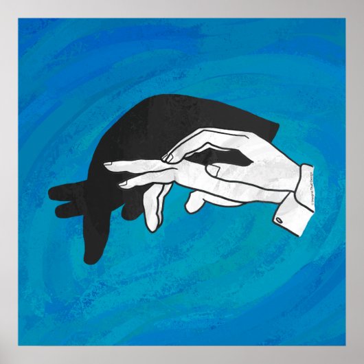 Schaduw Anteater op blauw Poster (Voorkant)