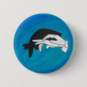 Schaduw Anteater op blauw Ronde Button 5,7 Cm (Voorkant)