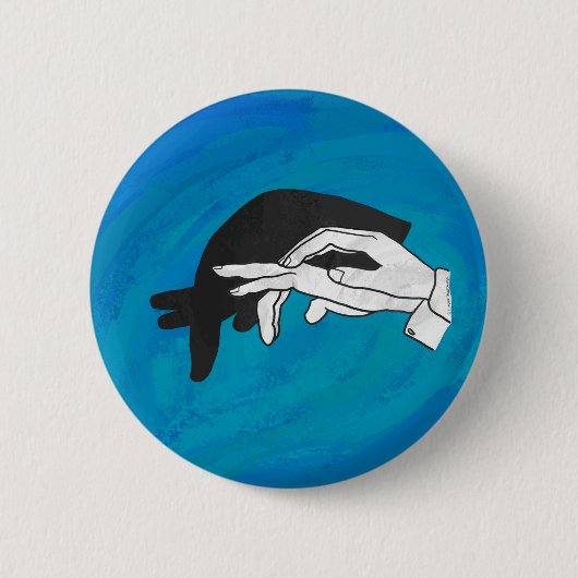 Schaduw Anteater op blauw Ronde Button 5,7 Cm (Voorkant)