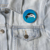 Schaduw Anteater op blauw Ronde Button 5,7 Cm (In situ)