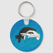 Schaduw Anteater op blauw Sleutelhanger (Voorkant)