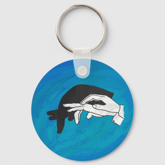 Schaduw Anteater op blauw Sleutelhanger (Voorkant)