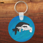 Schaduw Anteater op blauw Sleutelhanger (Voorkant)