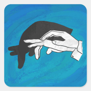 Schaduw Anteater op blauw Vierkante Sticker