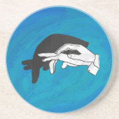 Schaduw Anteater op blauw Zandsteen Onderzetter (Voorkant)