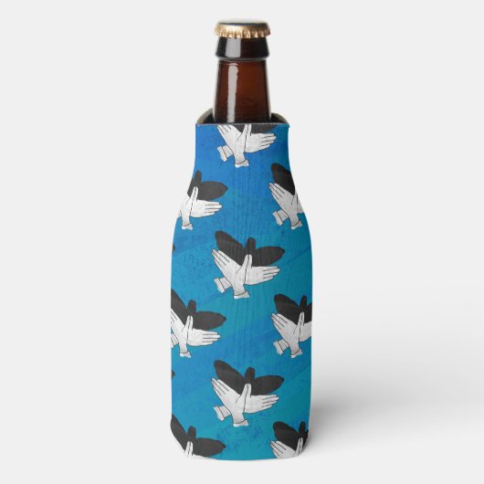 Schaduw Arend op Blauw Flesjeskoeler (Fles Voorkant)