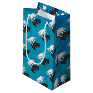 Schaduw Beer kubus op blauw Klein Cadeauzakje