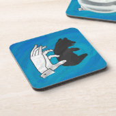 Schaduw Beer snijwond blauw Bier Onderzetter (Linkerzijde)