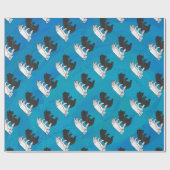 Schaduw Beer snijwond blauw Cadeaupapier (Vlak)