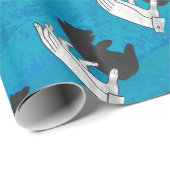 Schaduw Beer snijwond blauw Cadeaupapier (Rol Hoek)