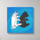 Schaduw Beer snijwond blauw Canvas Afdruk (Voorkant)