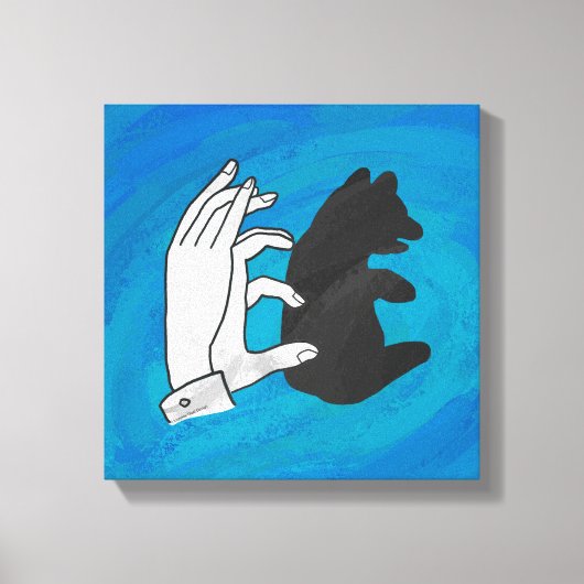 Schaduw Beer snijwond blauw Canvas Afdruk (Voorkant)