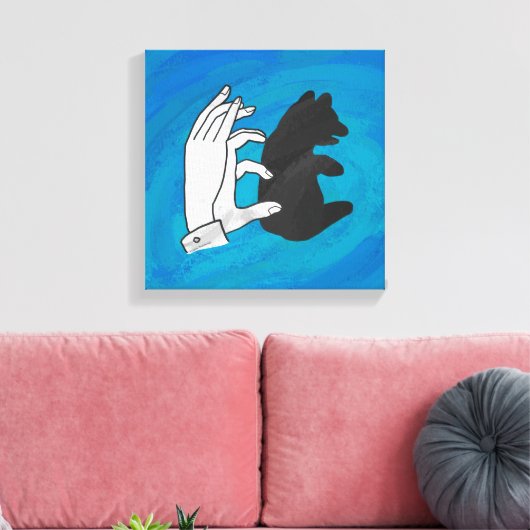 Schaduw Beer snijwond blauw Canvas Afdruk (Insitu (Woonkamer))