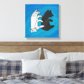 Schaduw Beer snijwond blauw Canvas Afdruk (Insitu (Slaapkamer))