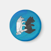 Schaduw Beer snijwond blauw Magneet (Voorkant)