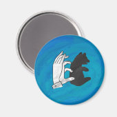 Schaduw Beer snijwond blauw Magneet (Voorkant / Achterkant)