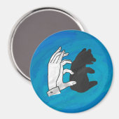 Schaduw Beer snijwond blauw Magneet (Voorkant / Achterkant)