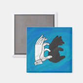 Schaduw Beer snijwond blauw Magneet (Voorkant / Achterkant)