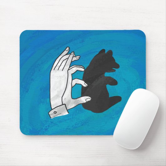 Schaduw Beer snijwond blauw Muismat (Met muis)