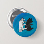 Schaduw Beer snijwond blauw Ronde Button 5,7 Cm (Voorkant /achterkant)