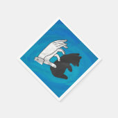 Schaduw Beer snijwond blauw Servetten (Hoek)