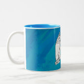 Schaduw Beer snijwond blauw Tweekleurige Koffiemok (Links)