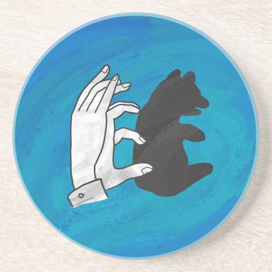 Schaduw Beer snijwond blauw Zandsteen Onderzetter (Voorkant)