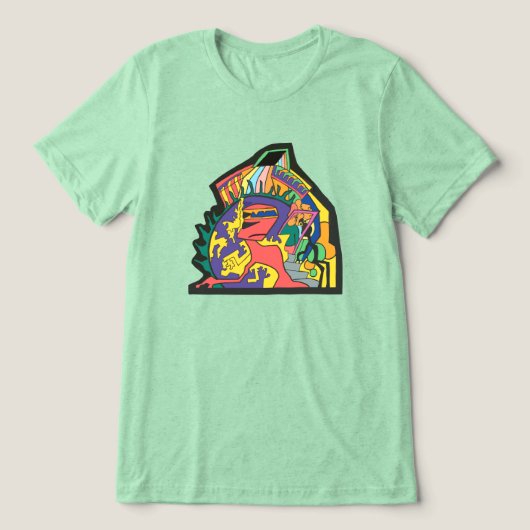 Schaduw bespot Tri-Blend shirt (Design voorkant)