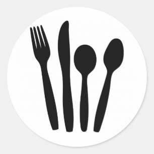 Schaduw Bestek Ronde Sticker