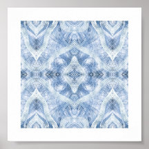 Schaduw Blauw Abstracte Aquarel Kunst