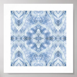 Schaduw Blauw Abstracte Aquarel Kunst Poster