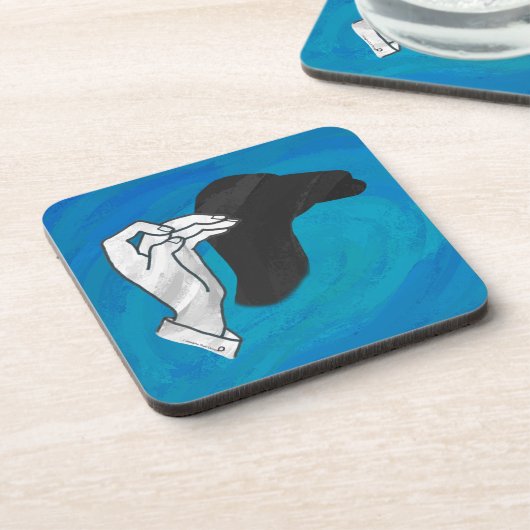 Schaduw Camel op blauw Bier Onderzetter (Linkerzijde)