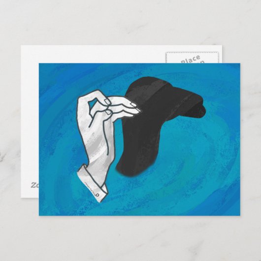 Schaduw Camel op blauw Briefkaart (Voorkant / Achterkant)