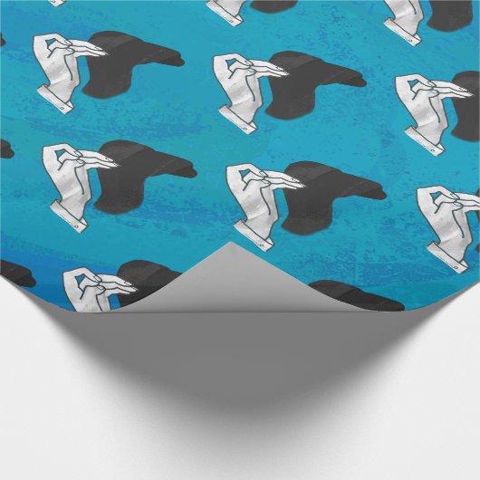 Schaduw Camel op blauw Cadeaupapier (Hoek)