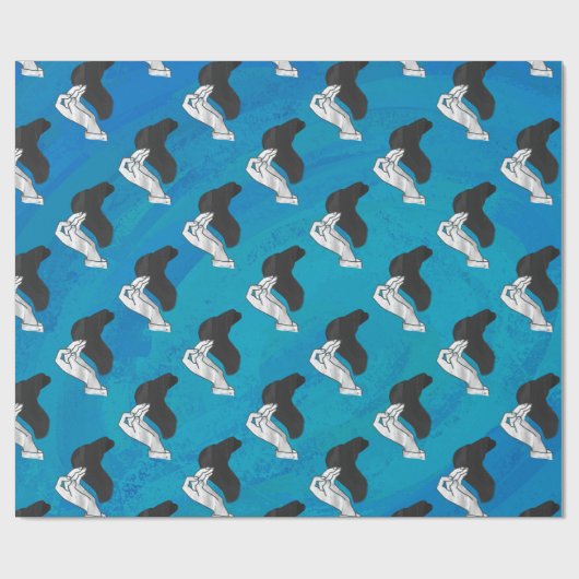 Schaduw Camel op blauw Cadeaupapier (Vlak)