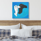 Schaduw Camel op blauw Canvas Afdruk (Insitu (Slaapkamer))