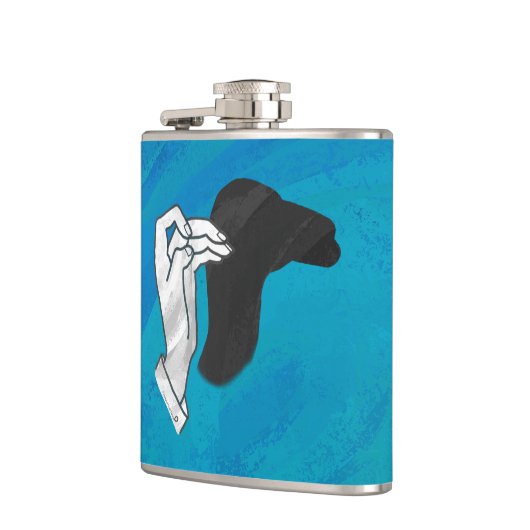 Schaduw Camel op blauw Heupfles (Links)