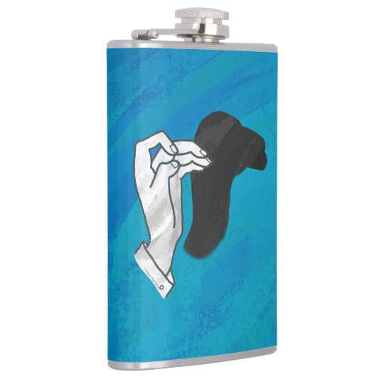 Schaduw Camel op blauw Heupfles (Rechts)