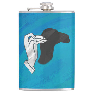 Schaduw Camel op blauw Heupfles