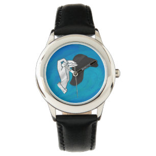Schaduw Camel op blauw Horloge