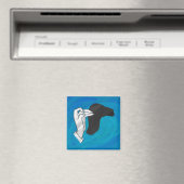 Schaduw Camel op blauw Magneet (Insitu (Vaatwasser))