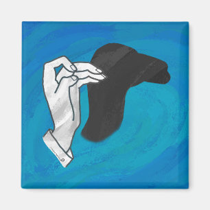 Schaduw Camel op blauw Magneet