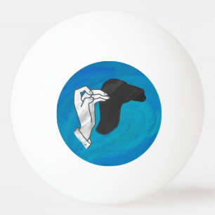 Schaduw Camel op blauw Pingpongbal