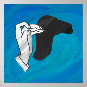 Schaduw Camel op blauw Poster