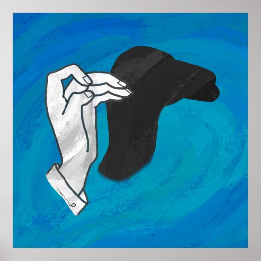 Schaduw Camel op blauw Poster (Voorkant)